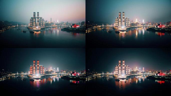 重庆两江交汇处夜景