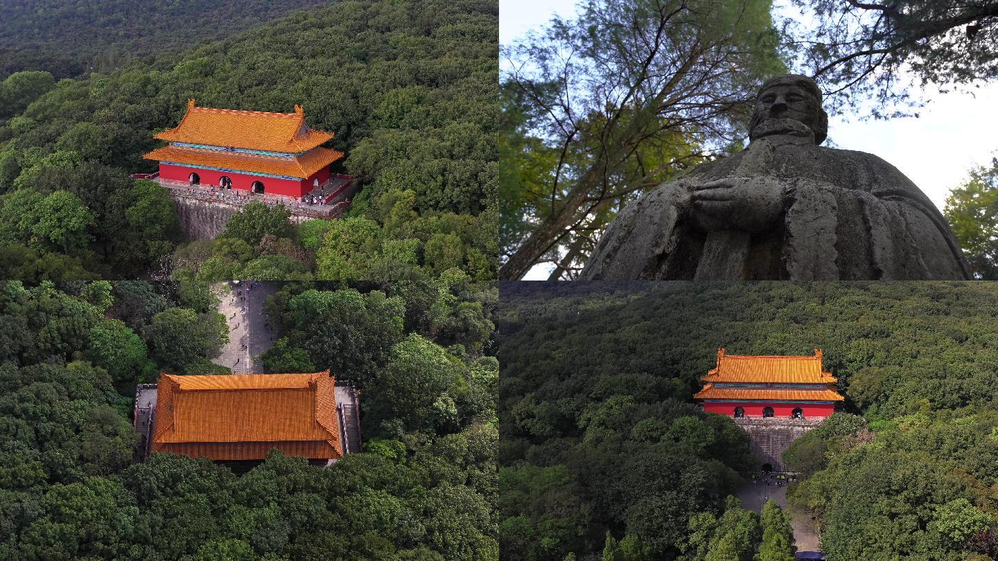 南京钟山风景区明孝陵航拍