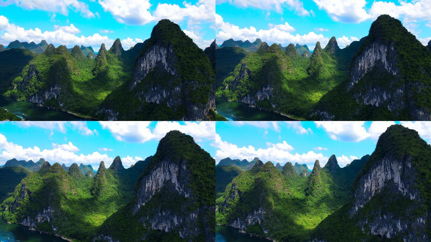 广西桂林山水壮丽山川高山风景航拍