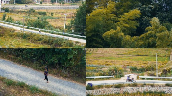 唯美乡村景象农村人们生活场景4k视频素材