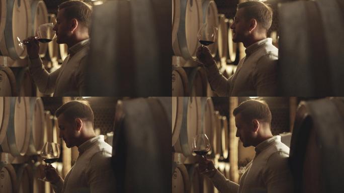 酿酒师测试葡萄酒宣传片视频素材空镜红酒工