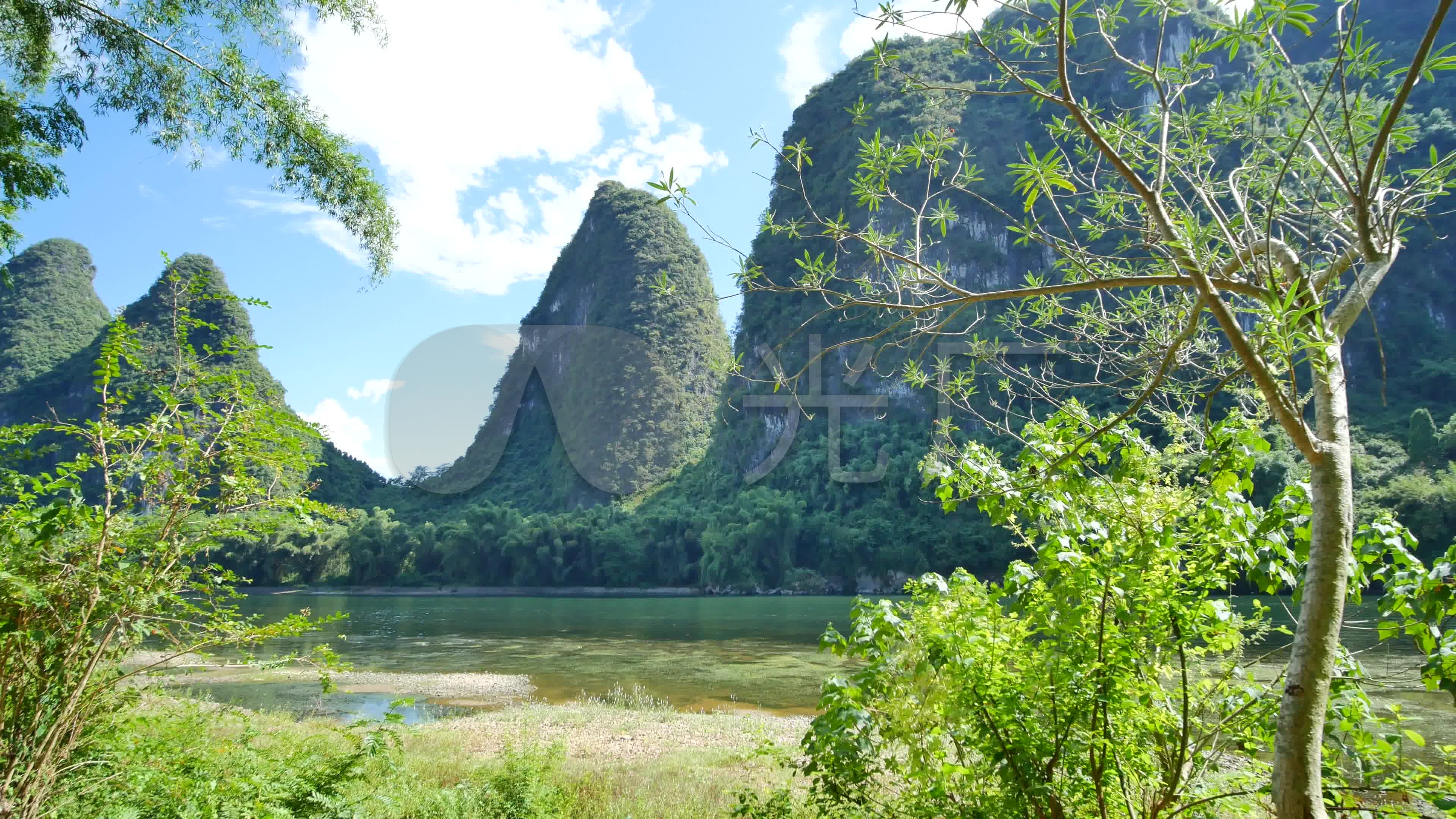 視頻素材 實拍視頻 自然風景 廣西桂林山水徒步灕江沿岸來自視頻原始