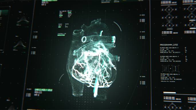 扫描心脏。人类心血管系统。医疗技术