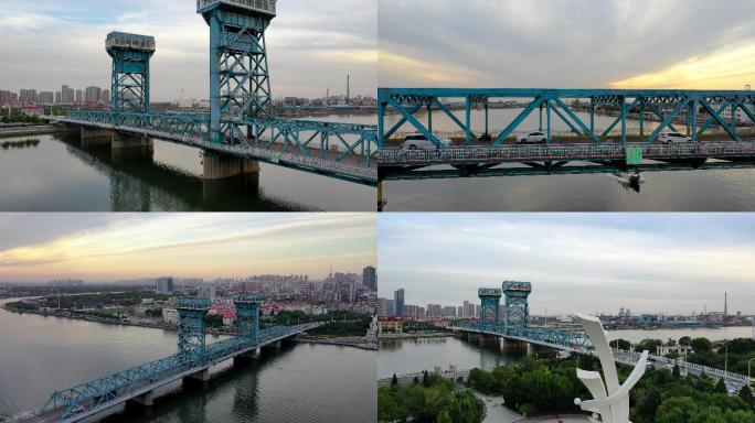 2021年傍晚航拍海门大桥4K
