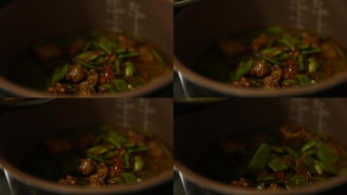 高压锅制作扁豆排骨焖饭 (3)