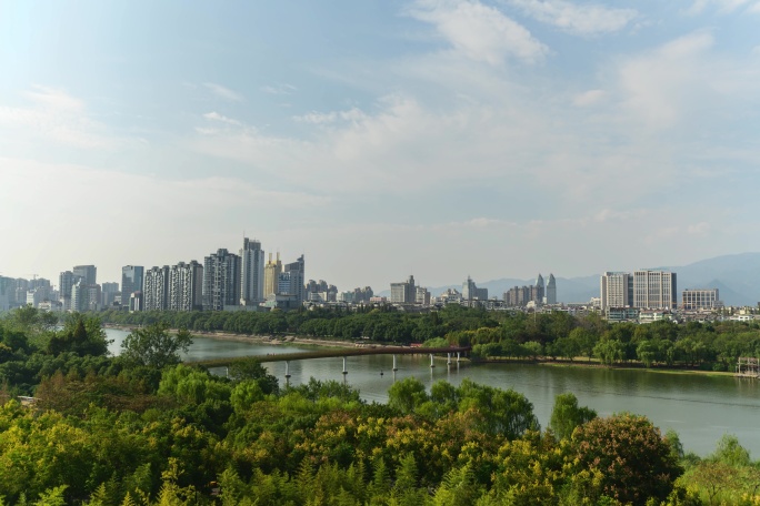 浙江金华城市空境延时婺江 8k