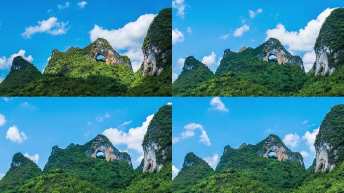 广西桂林山水阳朔月亮山