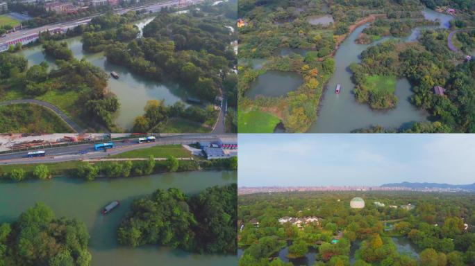 4K航拍杭州西溪湿地