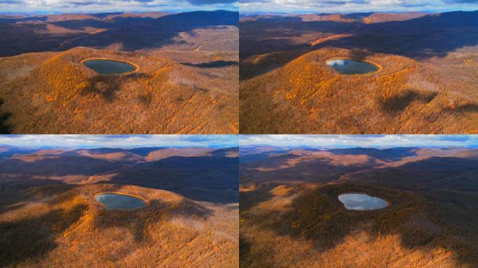 内蒙古阿尔山天池风景区 秋景航拍延时素材