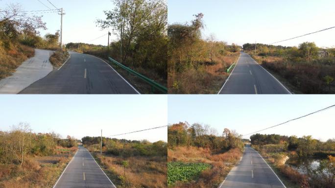 【4K】武汉黄陂乡村道路航拍穿梭