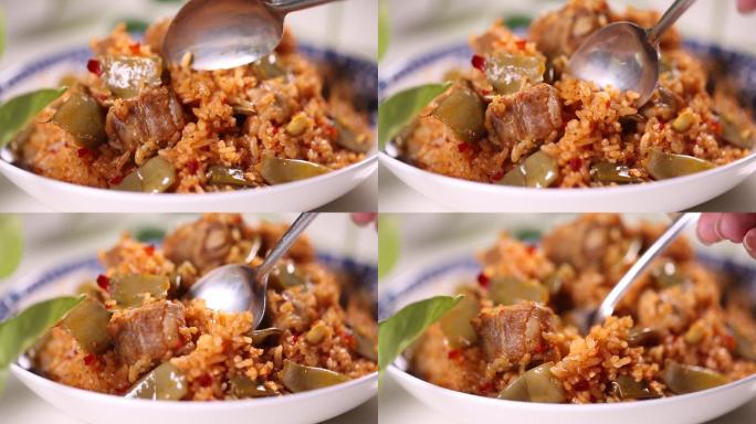 扁豆排骨肉汤拌饭米饭 (3)