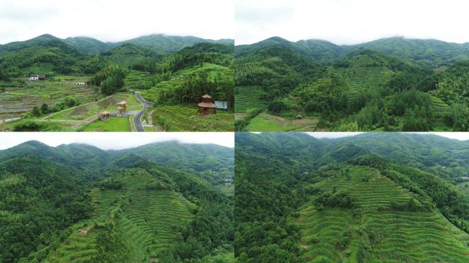 乡村 乡村航拍 山 山峰 山村道路