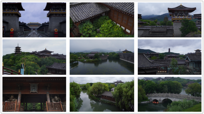 阴雨天古建筑