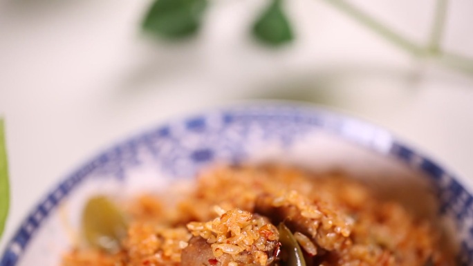 肉汤拌饭扁豆排骨焖饭 (1)
