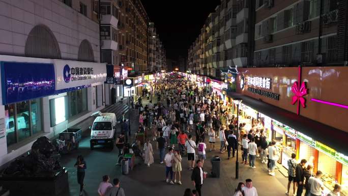 桂林路步行街夜景航拍2