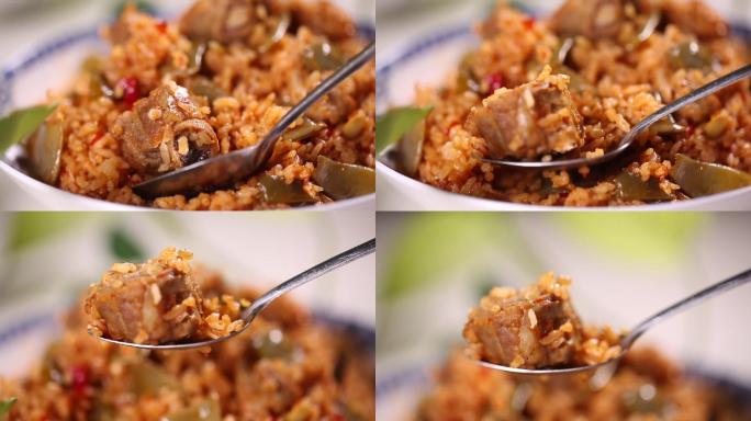 扁豆排骨肉汤拌饭米饭 (4)