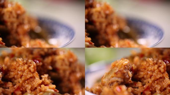 肉汤拌饭扁豆排骨焖饭 (3)