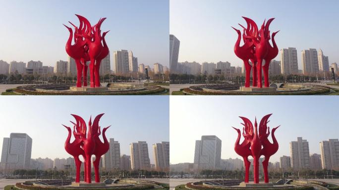 鹤壁东站地标性建筑群鹤雕像