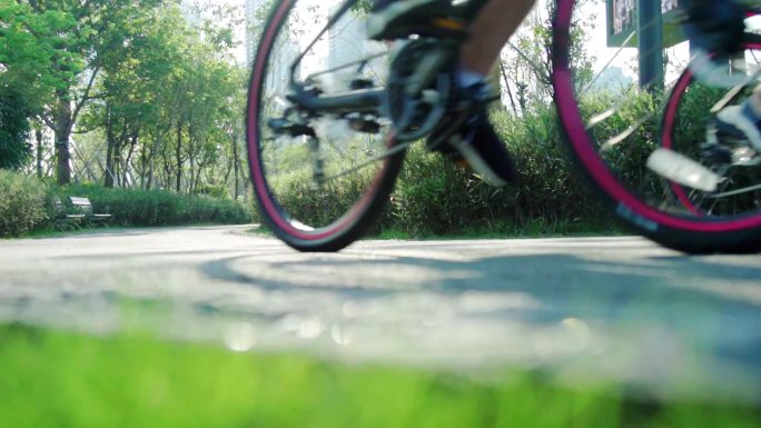 骑单车 户外运动健身 海边公园 视频素材