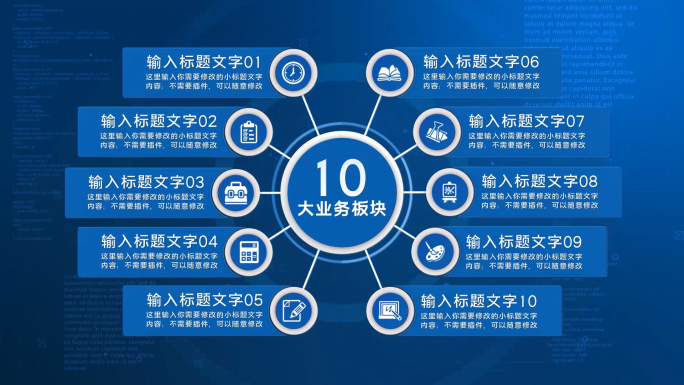 十大类十个方面10个分支10个蓝色科技