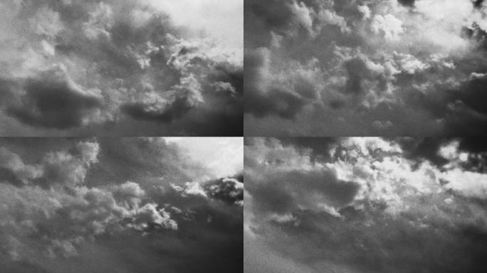 【HD天空】黑白噪点雾云梦幻云层超缓云动