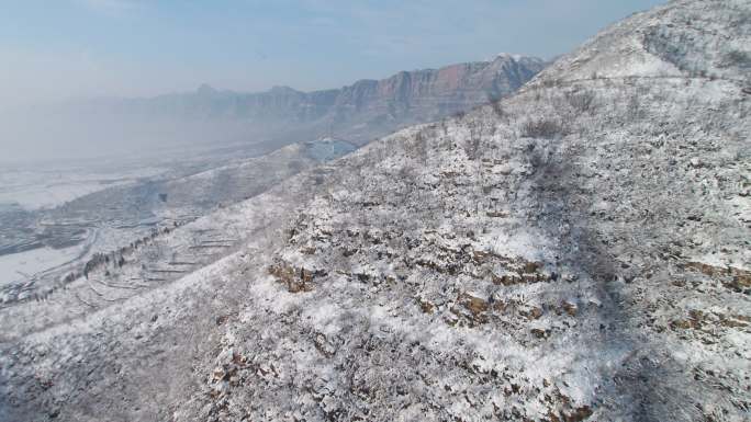 太行山大峡谷雪景航拍
