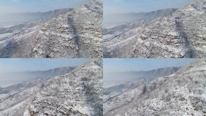 太行山大峡谷雪景航拍