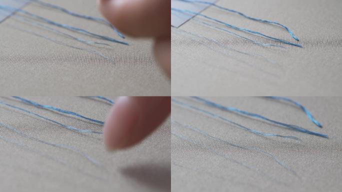 刺绣劈线蚕丝线粗细对比4k素材