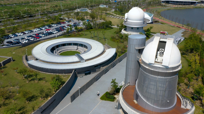 天文望远镜 上海气象馆航拍4K