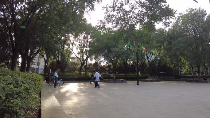 街头公园娱乐滑板运动锻炼年轻人青春期