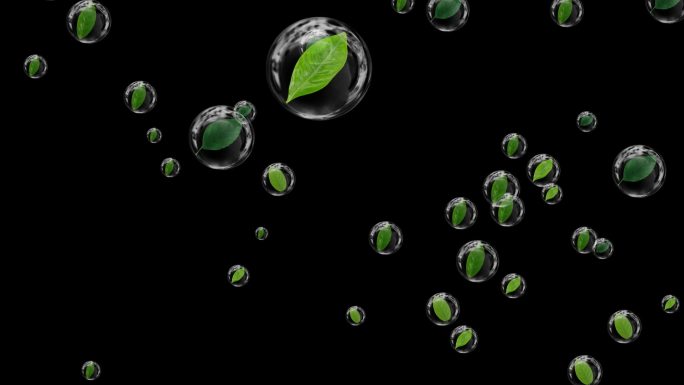 泡泡绿叶粒子动画素材