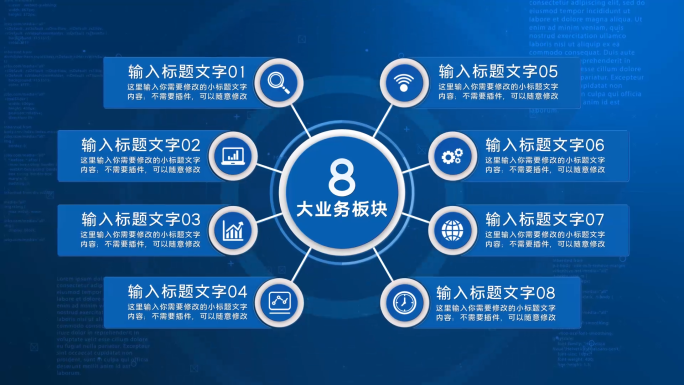 八大类8个方面8个分支8个板块8蓝色科技