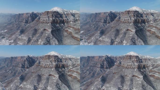 太行山大峡谷雪景航拍