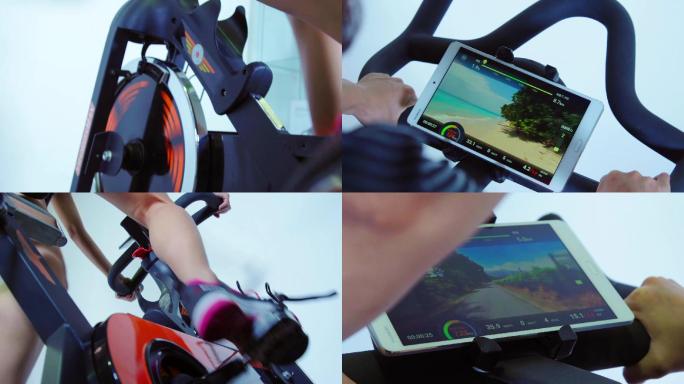 动感单车 健身房 骑车减肥锻炼 视频素材