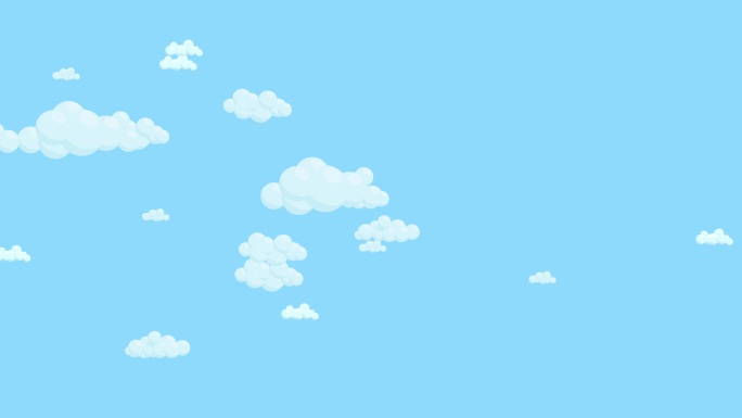 蔚蓝的天空布满了从右向左移动的云。