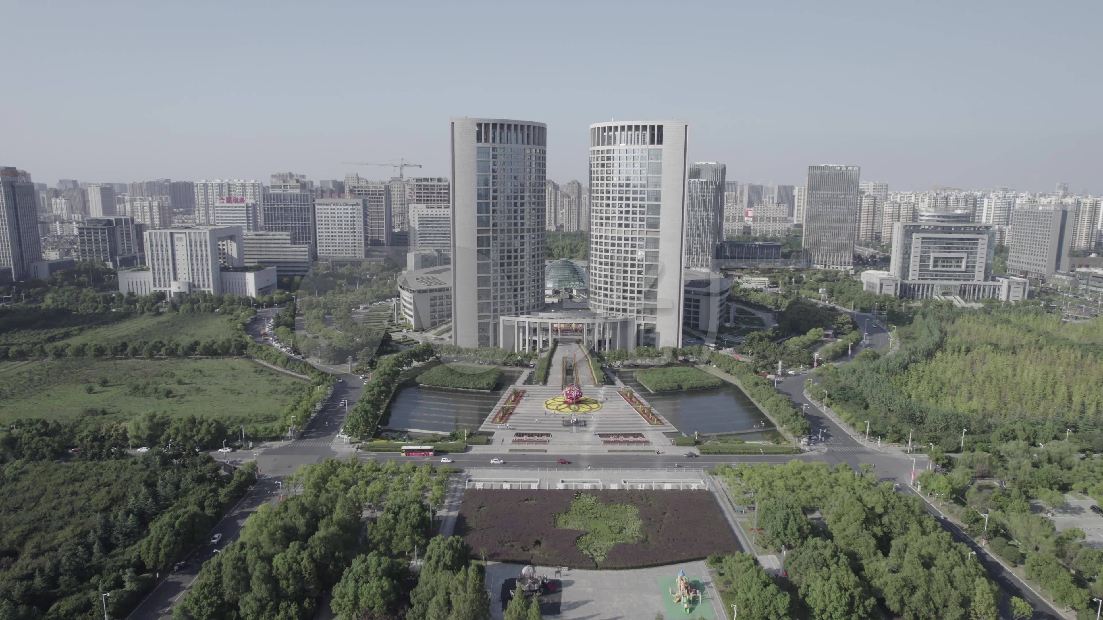 【d-log原片】合肥市政务中心广场_3840x2160_高清视频素材下载(编号: