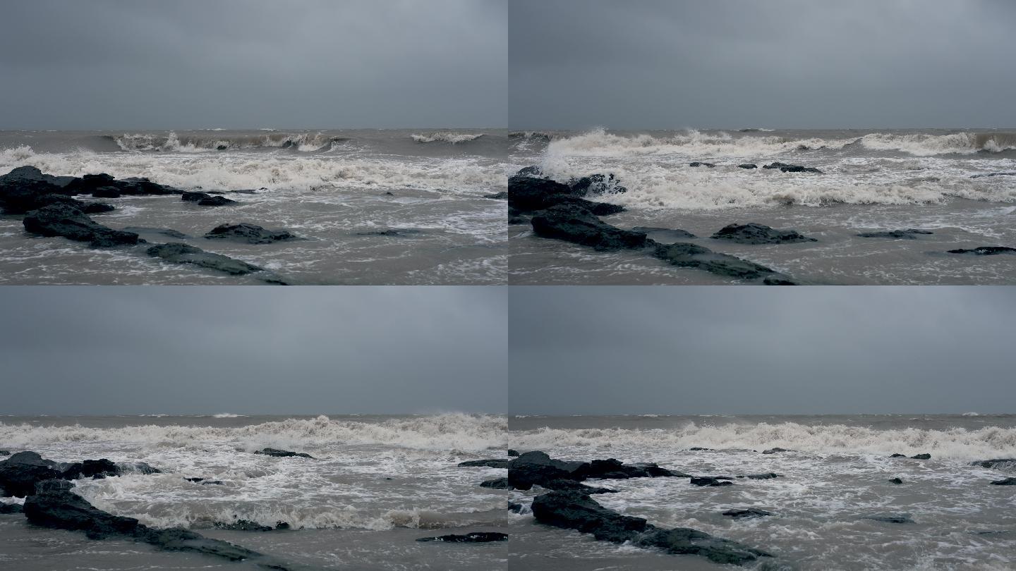 琼州海峡台风天-慢镜头