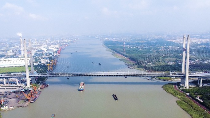 4k航拍上海闵浦大桥