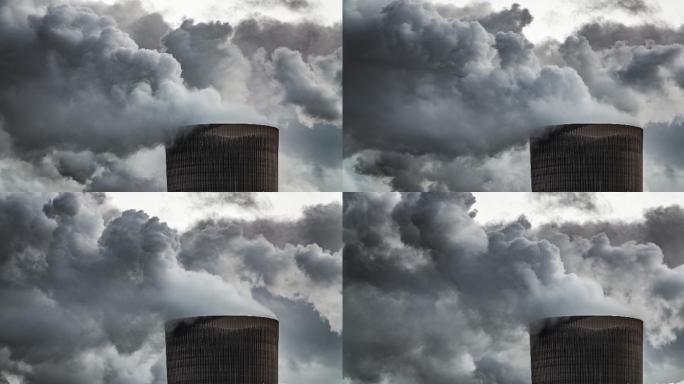 空气污染，烟囱排放空气质量大气污染