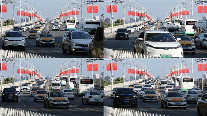 武汉市国庆期间长江大桥的车流量