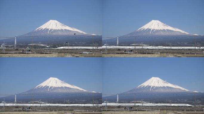 新干线经过日本富士山