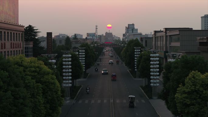 南街村城市空境建筑航拍推近