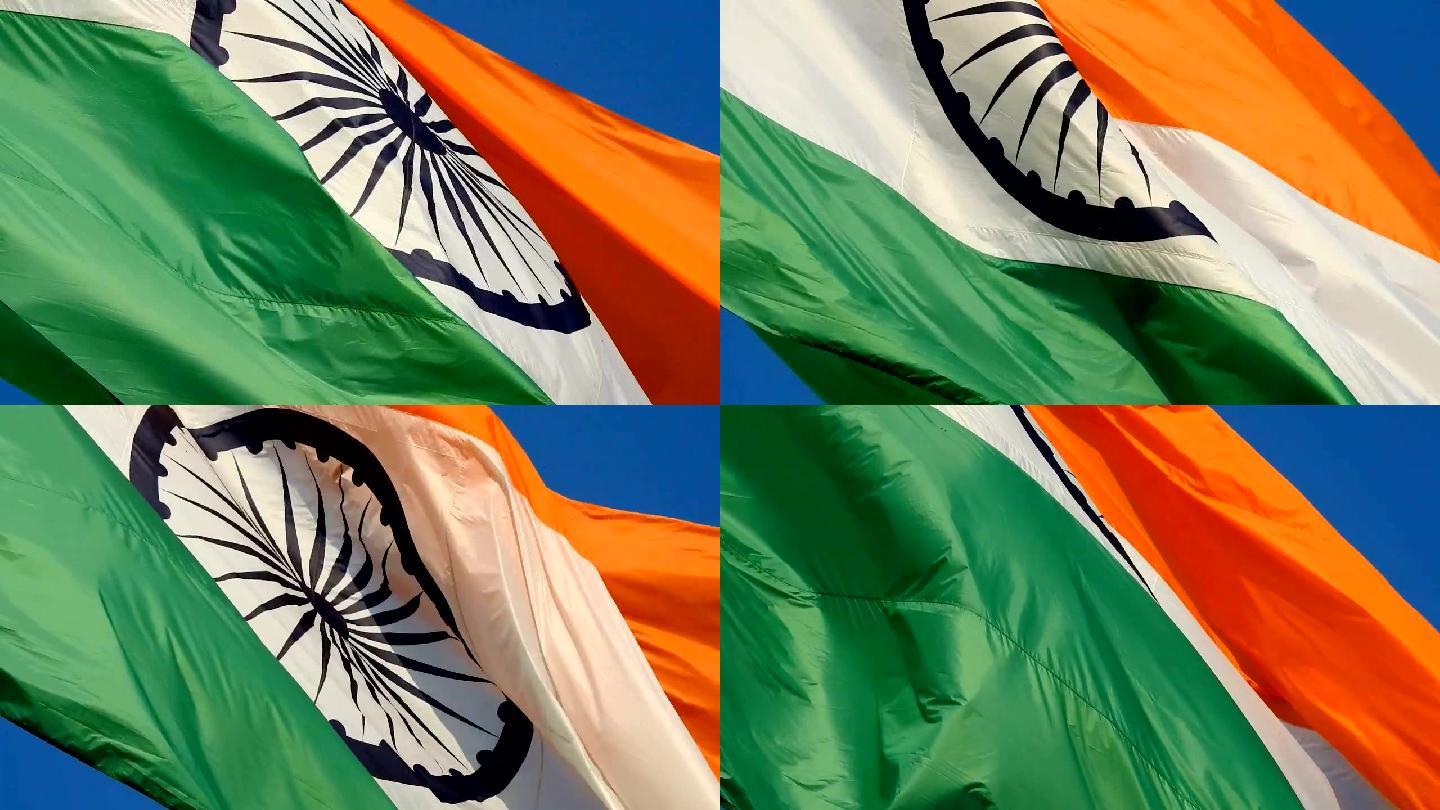 印度国旗飘动飘舞舞台背景