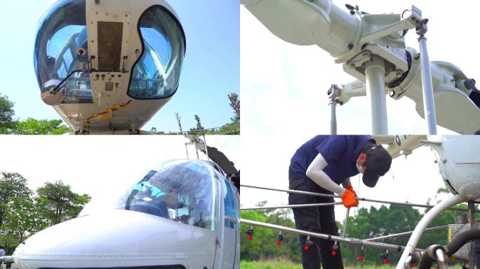 实拍飞机直升机内部仪表盘维修整备