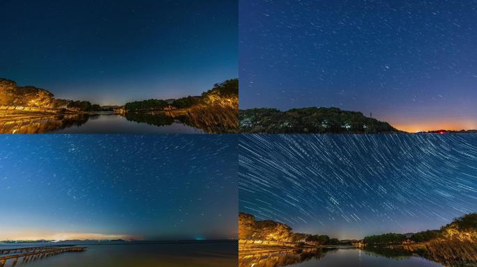 城市大海森林湖边星空星轨实拍4K延时摄影