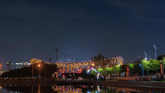 国家体育馆鸟巢水立方北京中轴线延时摄影