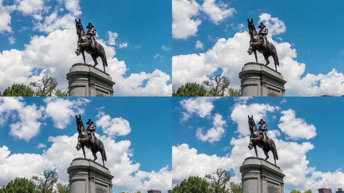 华盛顿雕像骑马的士兵将军雕塑美国地标