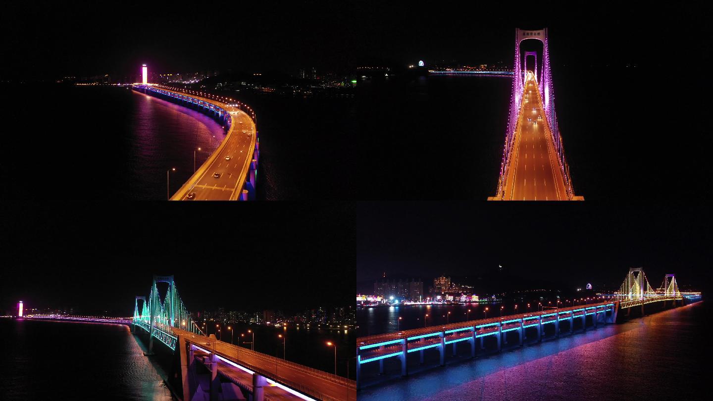 大连星海湾大桥夜景4k