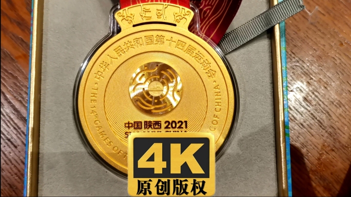 第十四届全运会金牌实拍高清视频素材4K