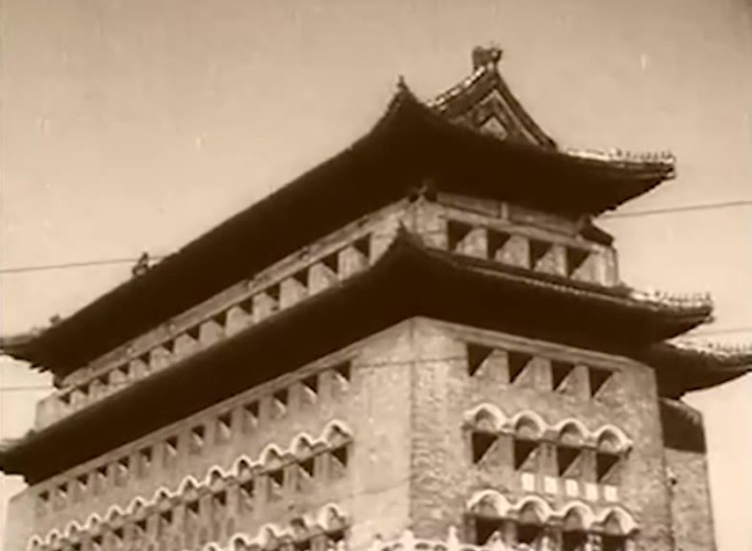 建国初期前门大街有轨电车正阳门北京